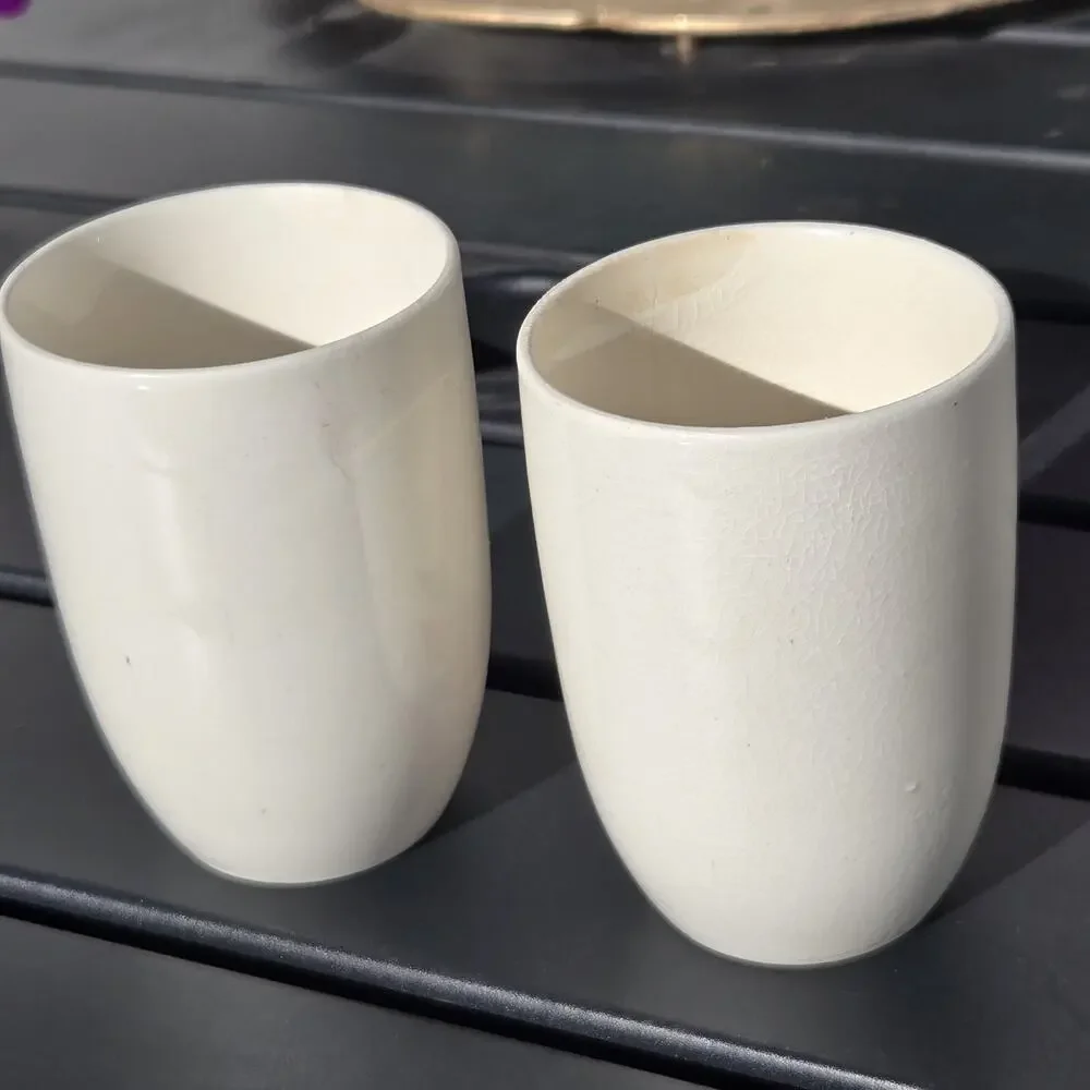 RARE Vintage Japanese Sake Cup Ceramic‎ Set of 2 Two Pineapple Citrus Fruits